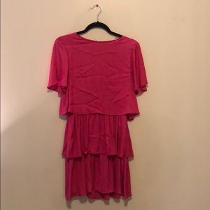 Fuchsia ruffled cocktail dress